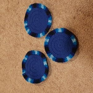 3 Blue Coasters